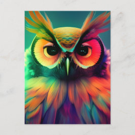 Rainbow Uggla Vykort