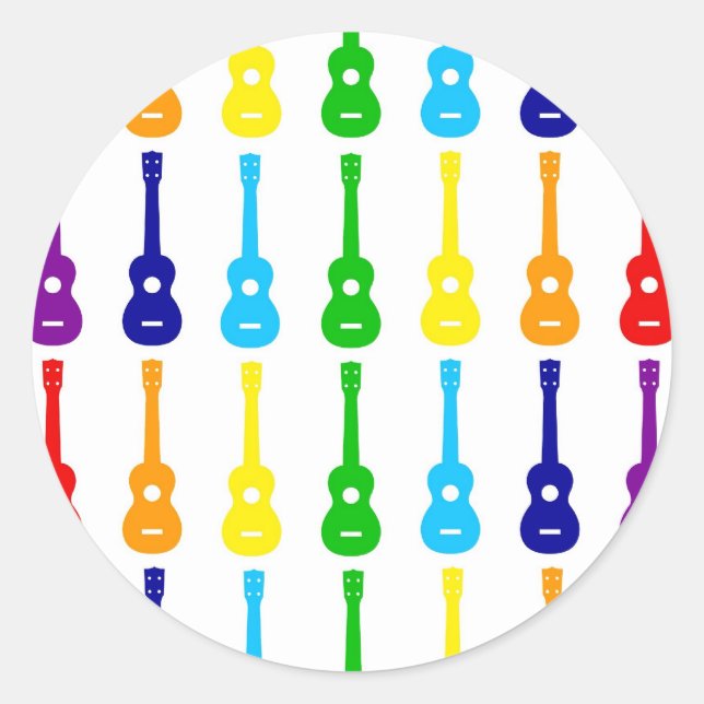 Rainbow Ukes Runt Klistermärke (Framsida)