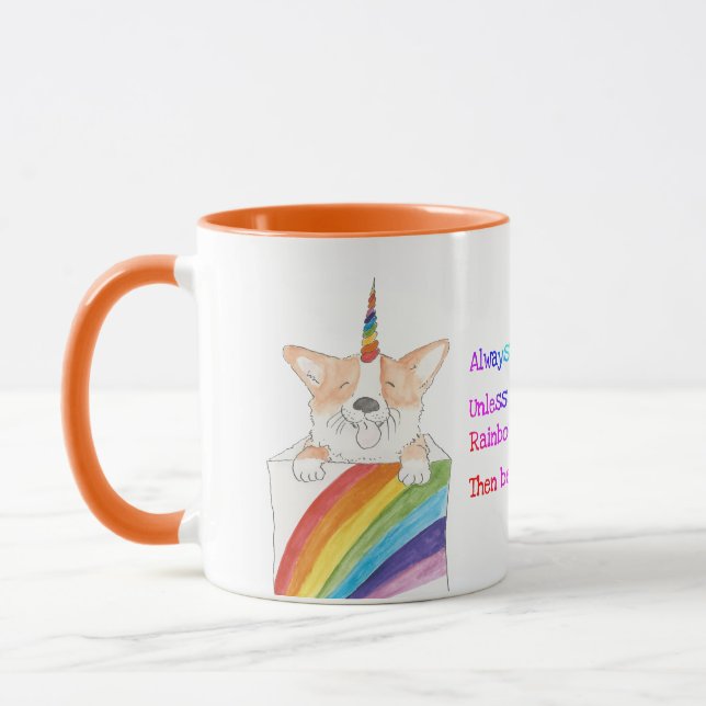 Rainbow unicorgi färg combo mugg (Vänster)