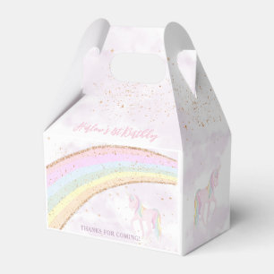 Rainbow Unicorn 1st Birthday Girls Pastel Presentaskar
