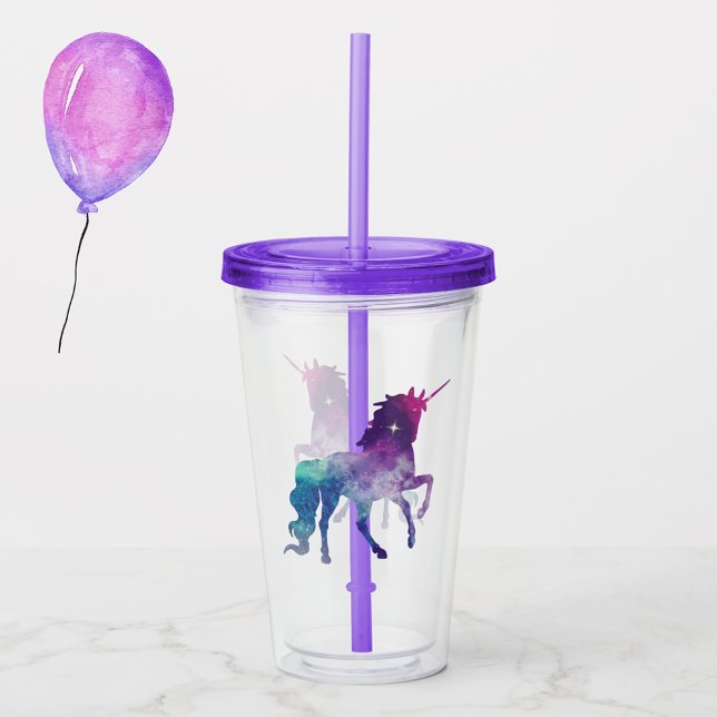 Rainbow Unicorn Acrylic Tumbler Take Away Mugg (Skapare uppladdad)