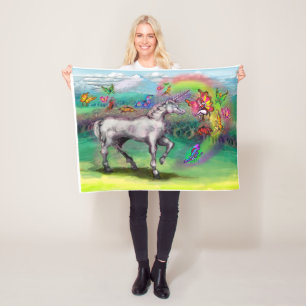 Rainbow Unicorn Älvors Fleecefilt