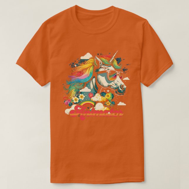 Rainbow Unicorn Animator T Shirt (Design framsida)
