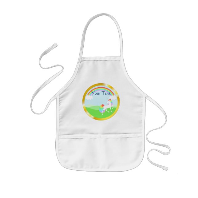 Rainbow Unicorn Apron Barnförkläde (Framsidan)