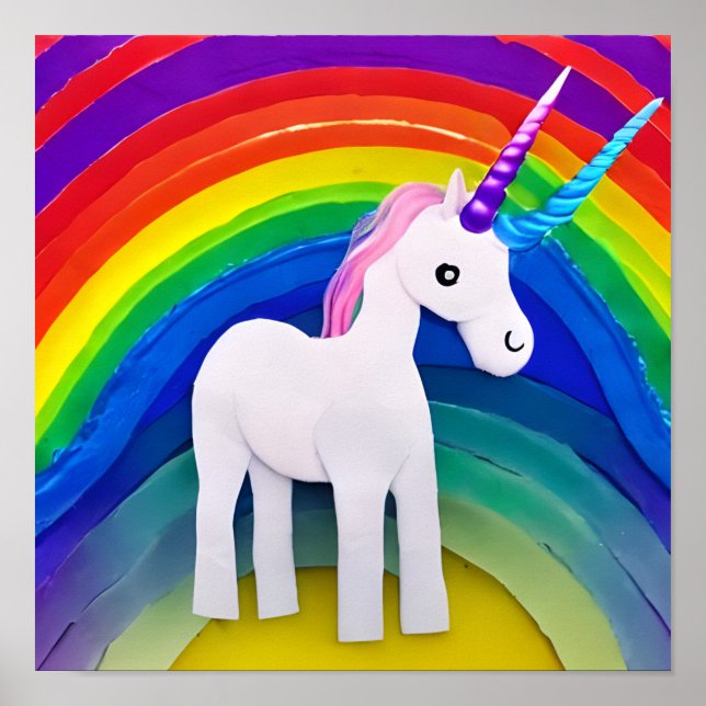 Rainbow Unicorn Art Poster (Framsidan)