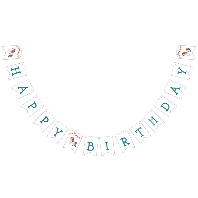 Rainbow Unicorn Balloations & Banner Birthday Deco Vimplar (Alla)
