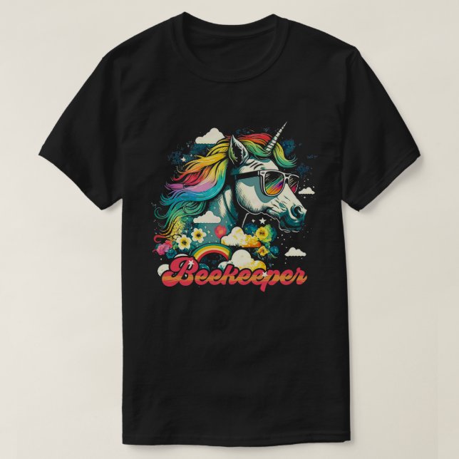 Rainbow Unicorn Beodlingseper T Shirt (Design framsida)