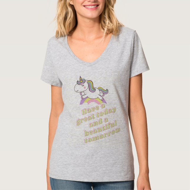 Rainbow Unicorn Bevacker imorgon T-Shirt (Framsida)