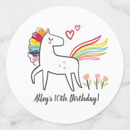 Rainbow Unicorn Birthday Custom Name