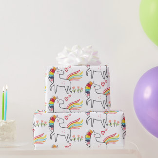 Rainbow Unicorn Birthday Custom Name Presentpapper