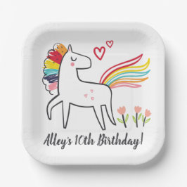 Rainbow Unicorn Birthday Custom Name Stickers