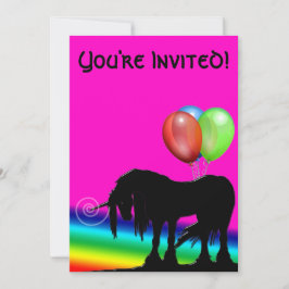 Rainbow Unicorn Birthday Inbjudningar