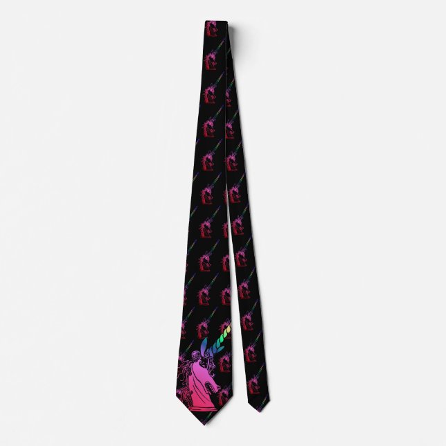 Rainbow Unicorn Cameo Emblem Tie Slips (Framsida)