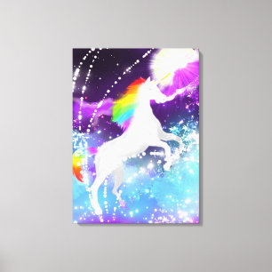 Rainbow Unicorn Canvastryck