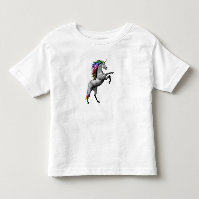 Rainbow Unicorn Childrens Shirt Tee (Framsida)