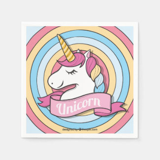 Rainbow Unicorn Circles Pappersservett
