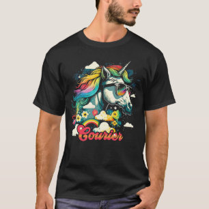 Rainbow Unicorn Courier T Shirt