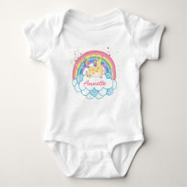Rainbow Unicorn Cute Personlig Girls Baby Tshir Tee Shirt