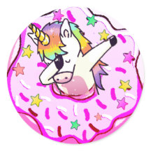 Rainbow Unicorn Dab Dance Pose Rosa Iced Donut