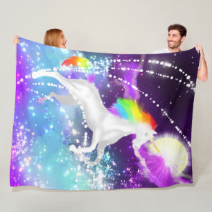 Rainbow Unicorn Fleecefilt