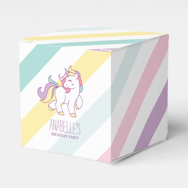 Rainbow Unicorn Flick kalas Presentaskar (Framsidan Sidan)