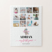 Rainbow Unicorn Flicka First Year Photo Collage