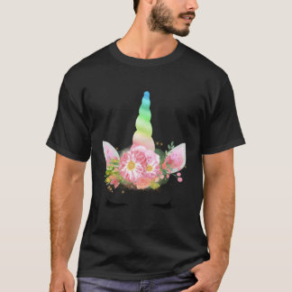 Rainbow Unicorn Flower Krona T Shirt