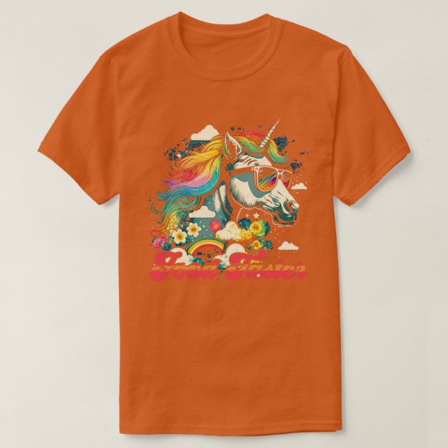 Rainbow Unicorn Food Taster T Shirt (Design framsida)