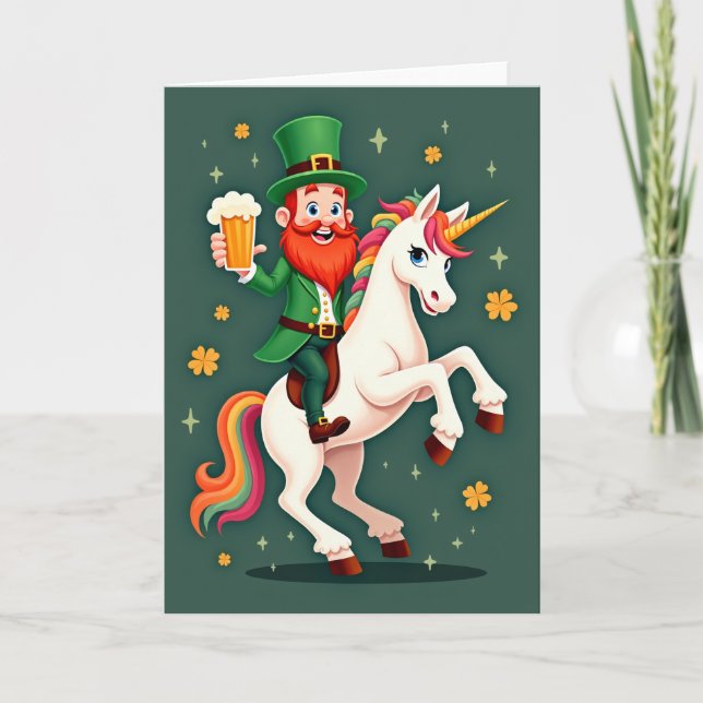 Rainbow Unicorn Fun Card Kort (Framsida)