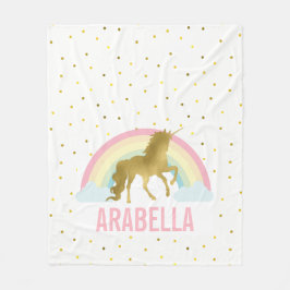 Rainbow Unicorn Girl Fleecefilt