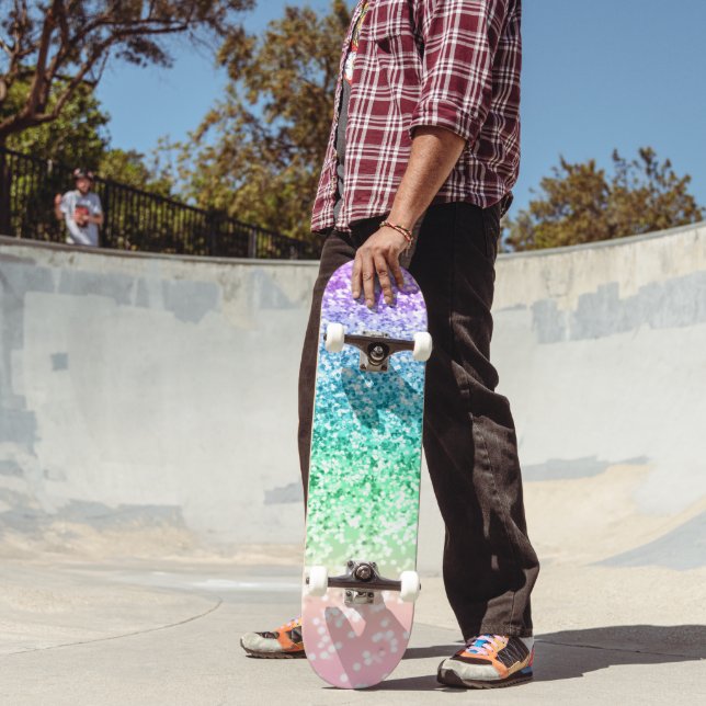 Rainbow Unicorn Glitter 4 Mini Skateboard Bräda 18,5 Cm (Utomhus 2)