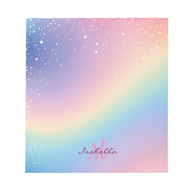 Rainbow Unicorn Glitter Anteckningsblock (Framsida)
