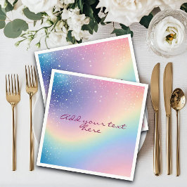 Rainbow Unicorn Glitter Pappersservett