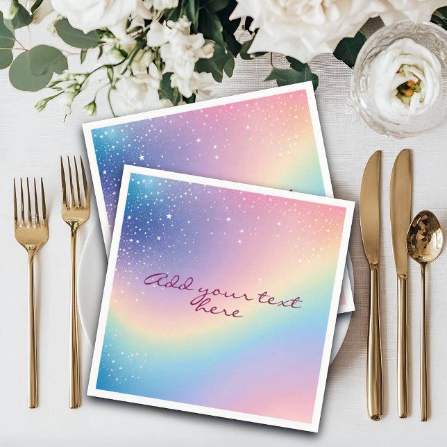 Rainbow Unicorn Glitter Pappersservett (Skapare uppladdad)