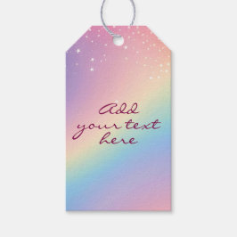 Rainbow Unicorn Glitter Presentetikett