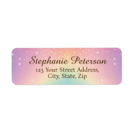 Rainbow Unicorn Glitter Returadress Returadress Etikett