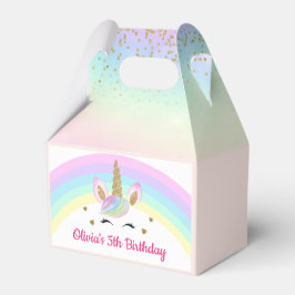 Rainbow Unicorn Guld Glitter Girl Birthday Presentaskar