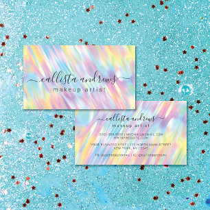 Rainbow Unicorn HoloGraph Makeup Artist Visitkort