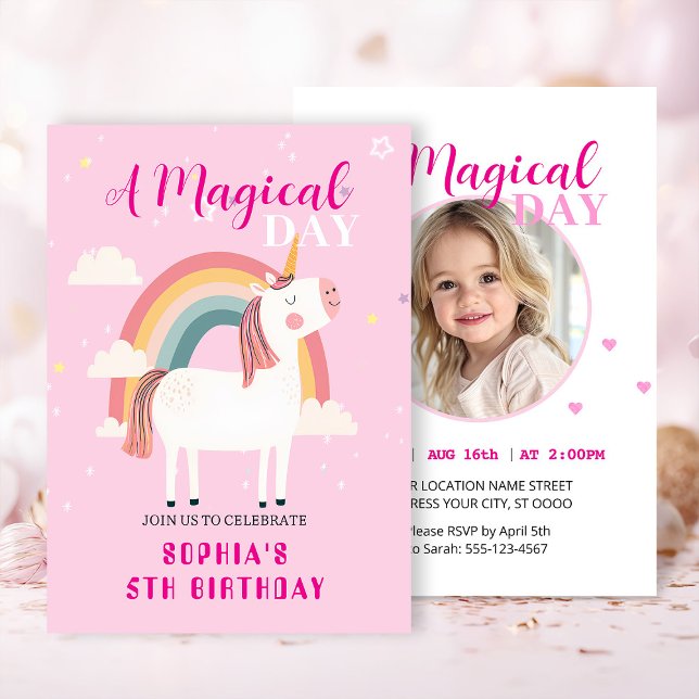 Rainbow Unicorn Inbjudningar (Skapare uppladdad)