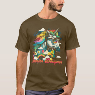 Rainbow Unicorn Insida Designer T Shirt