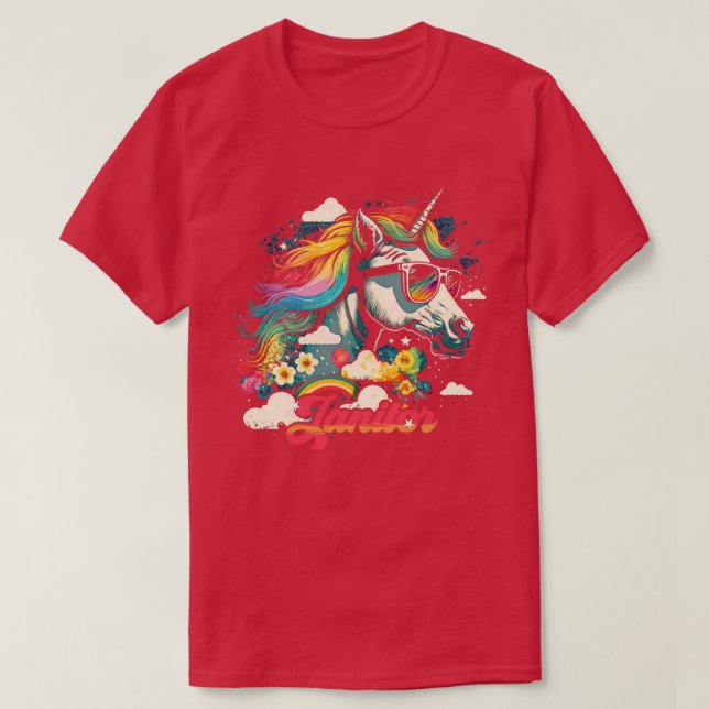 Rainbow Unicorn Janitor T Shirt (Design framsida)