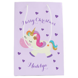 Rainbow Unicorn jul Glitter Lila