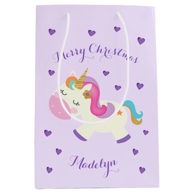 Rainbow Unicorn jul Glitter Lila (Framsidan)