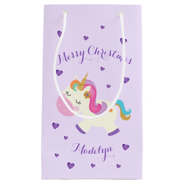Rainbow Unicorn jul Glitter Lila (Framsidan)