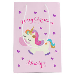 Rainbow Unicorn jul Glitter Rosa