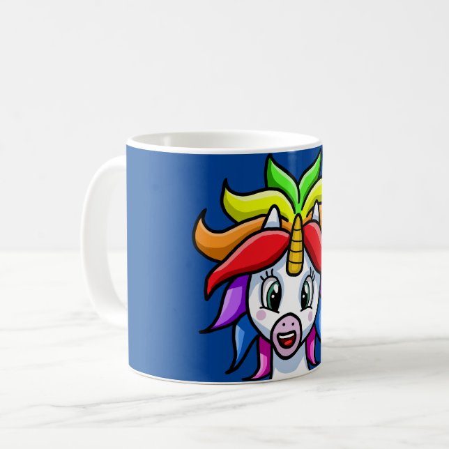 Rainbow Unicorn Kaffemugg (Framsida vänster)