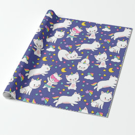 Rainbow Unicorn Kattunge Presentpapper