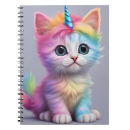 Rainbow Unicorn Kitten Anteckningsbok