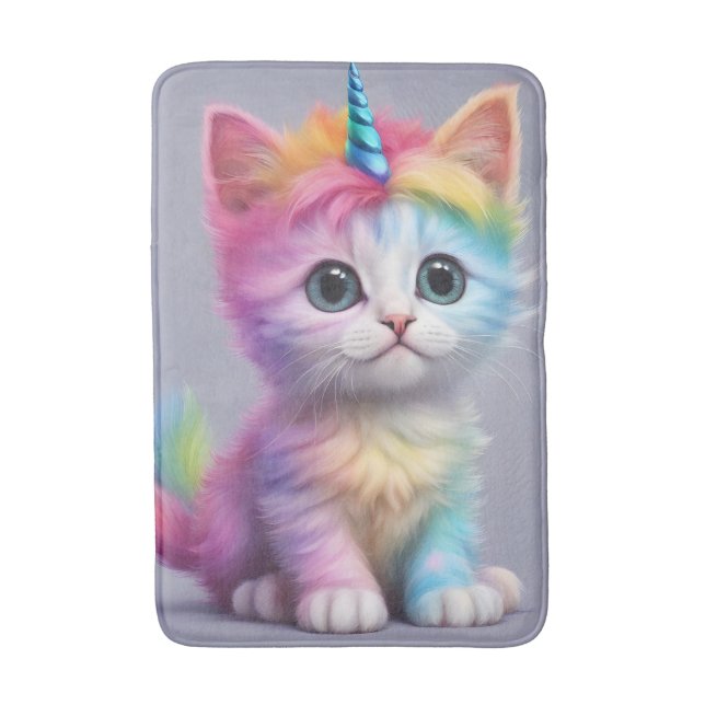 Rainbow Unicorn Kitten Badrumsmatta (Framsidan (Vertikal))