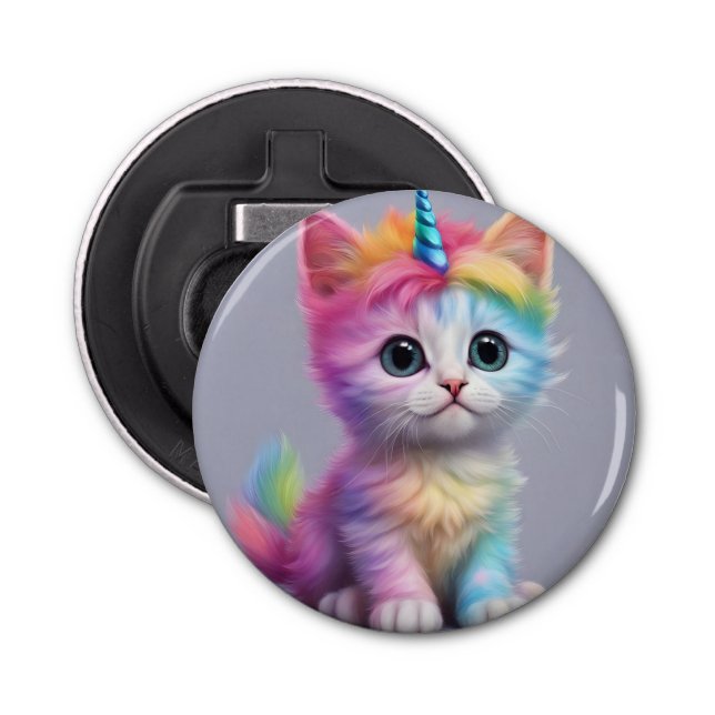 Rainbow Unicorn Kitten Flasköppnare (Framsidan)